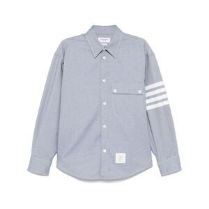 Thom Browne Men Flannel 4-Bar Shirt